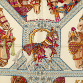 エルメス カレ90 LA DANSE DU CHEVAL MARWARI マールワーリ馬のダンス スカーフ ホワイト マルチカラー シルク レディース HERMES 【中古】